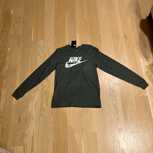 Nike Gray Long Sleeve: Camo Logo